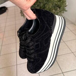 Hogans black platform sneakers
